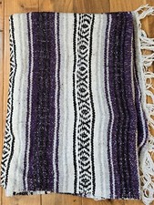 Purple Serape Blanket Southwestern Mexican Falsa