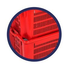 Cassette Plastica Per Raccolta Olive E Frutta - Impilabili, 40 Litri, Rosse - Confezione Da 10 Pezzi - Foto 8