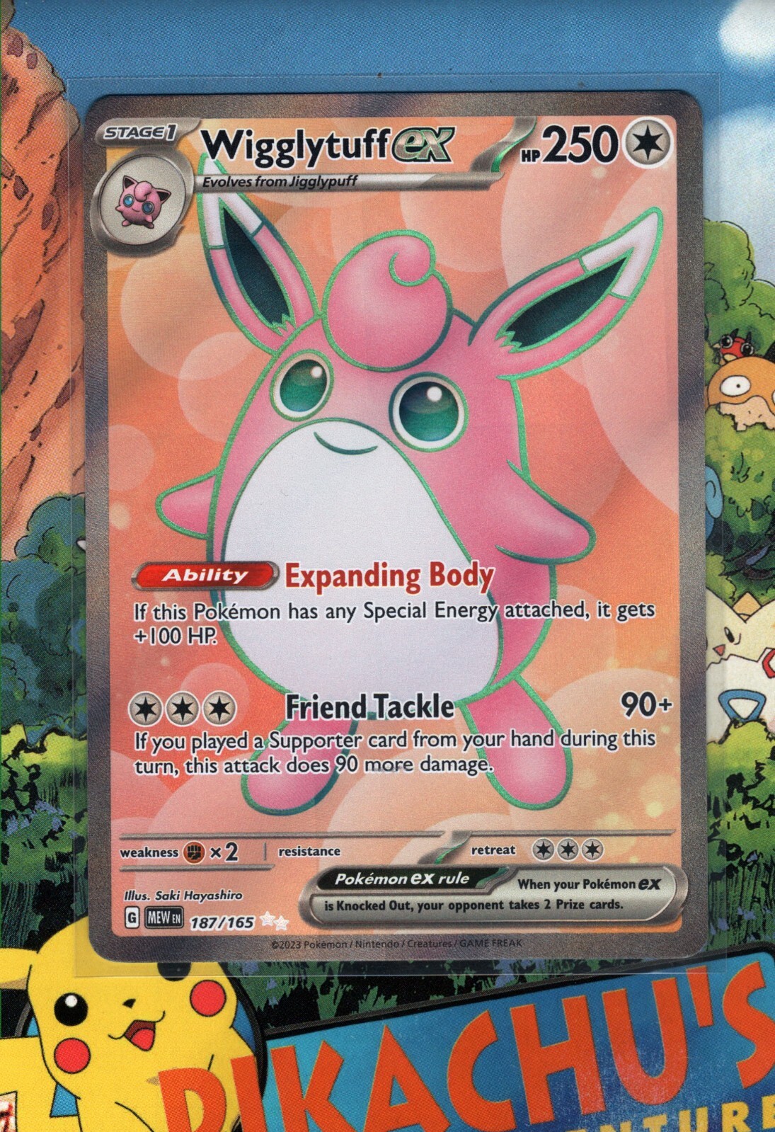 Pokémon TCG Wigglytuff ex 187/165 Full Art  Pokemon 151  NM