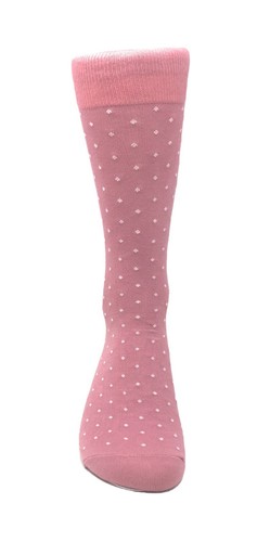 Urban-Peacock Men's Dress Socks / Groomsmen Socks: Dusty Rose Polka Dot - 1 pair - Picture 2 of 5