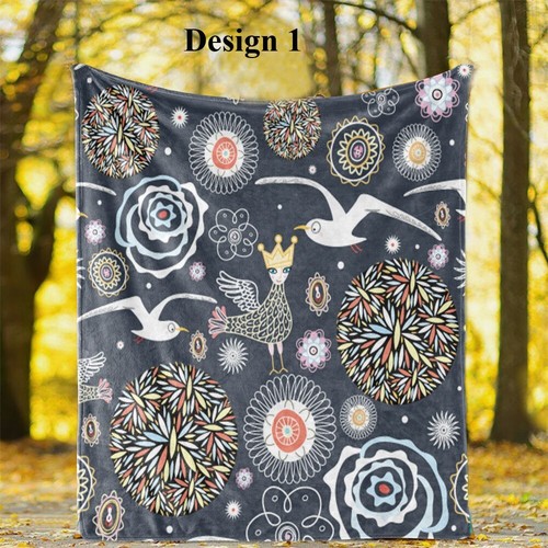 Dragon Elephant Tiger Sloth Bird Flannel Bedspread Sofa Throw Blanket Xmas Gift - Picture 12 of 21