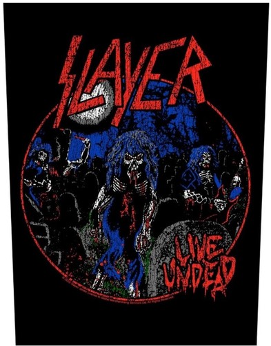 Slayer Live Undead Groß Zum Aufnähen Tuch Backpatch 360mm x 300mm ( Rz )