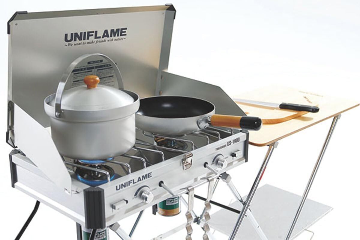 Uniflame Twin Burner US-1900 Silver 610305 Ship from Japan