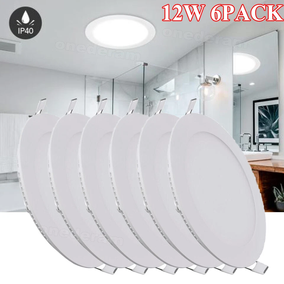 LITELER 6Pack 6Inch LED Ceiling Lights Ultra-Thin Recessed Retrofits Kit 6000K Daylight