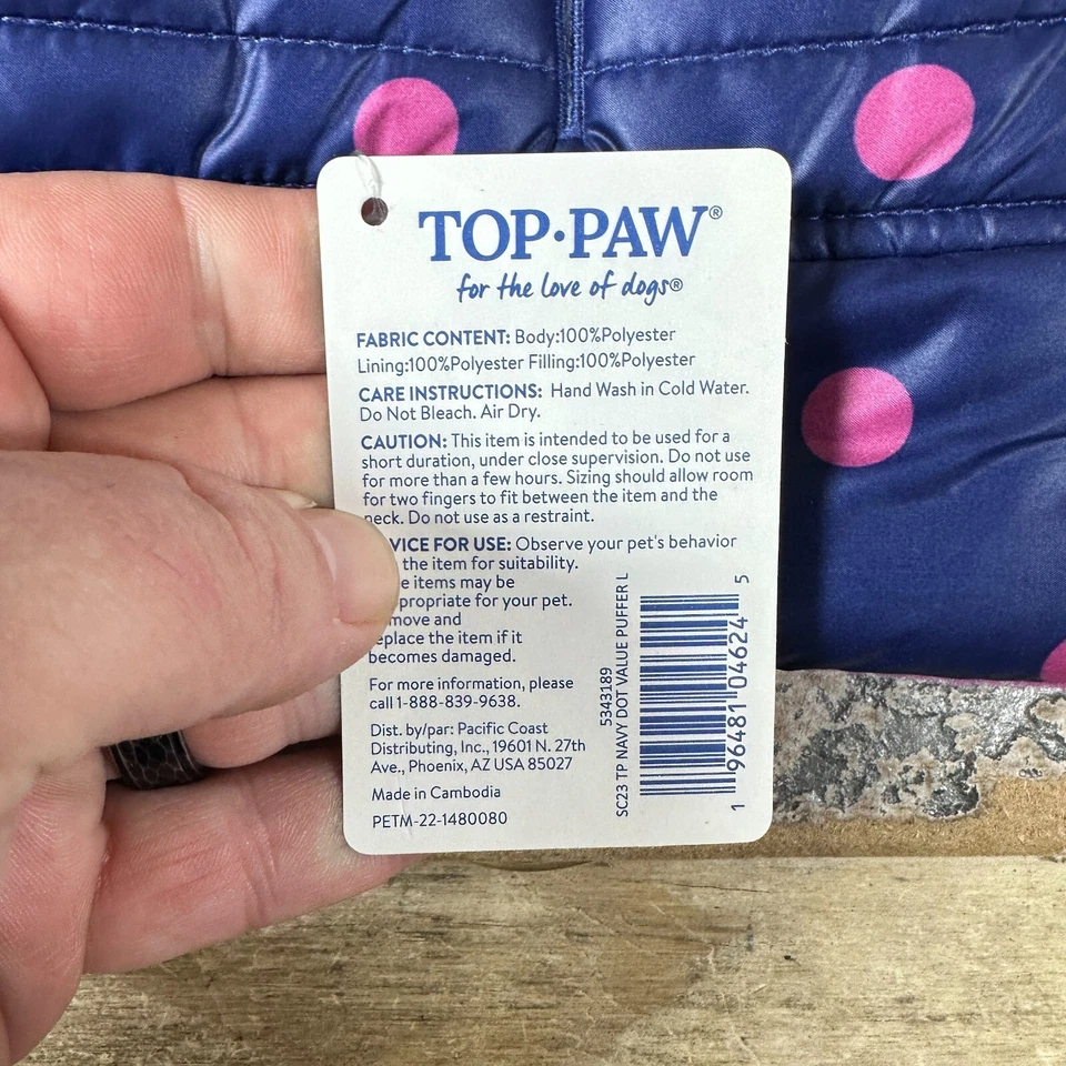 Топ-лапа собаки пуховик куртка размер большой фиолетовый горошек новый с ярлыками - Изображение 2 из 4