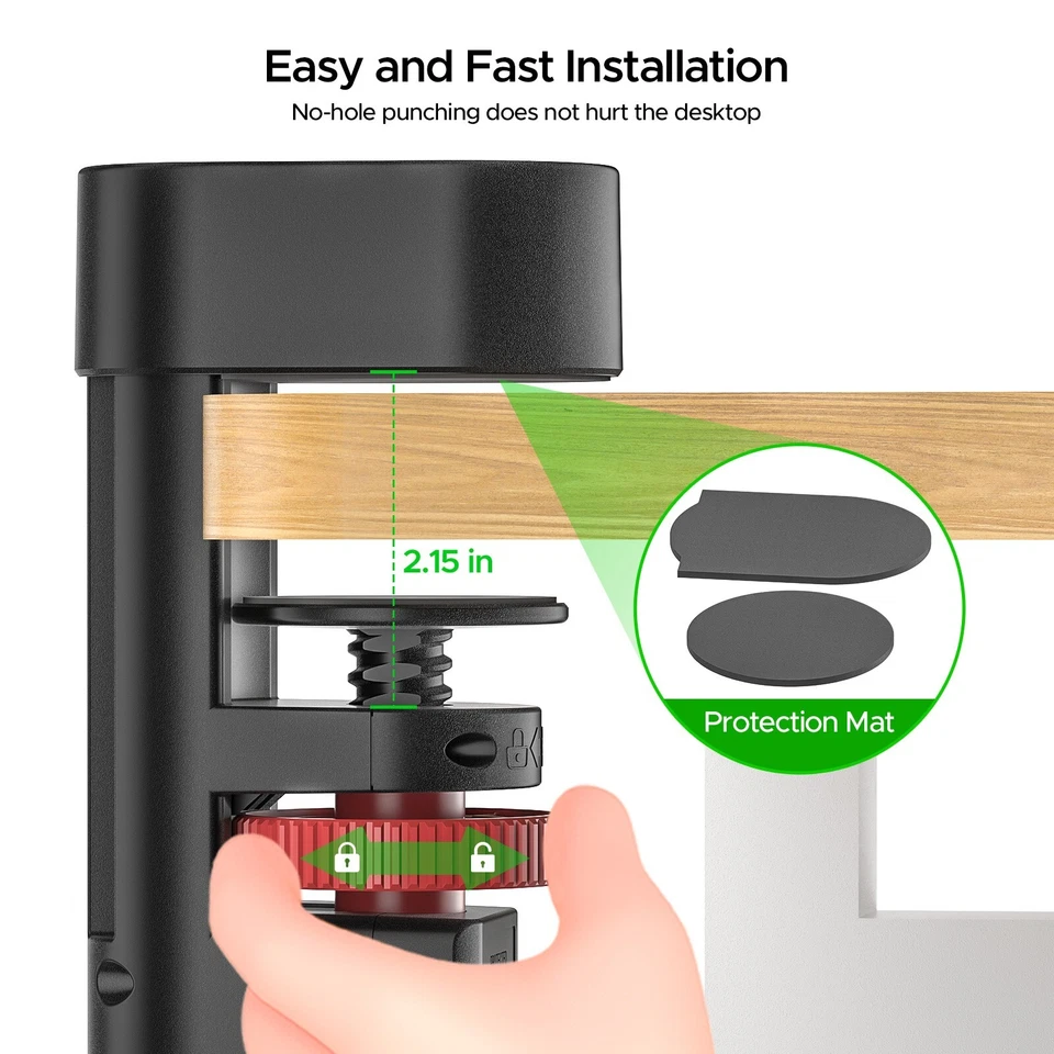 Desk Clamp Power Strip with 3个USB-C Port, 1020J Surge Protector with 20W PD Fast - Image 2 of 4
