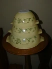 VINTAGE 3 PIECE PYREX CINDERELLA NESTING BOWLS SHENANDOAH PATTERN 441, 442, 443