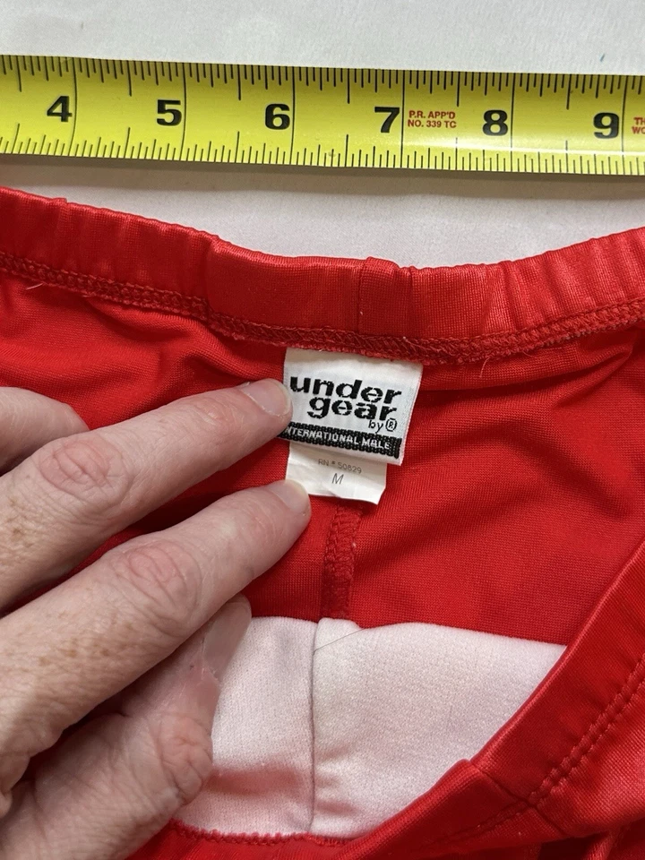 Braguita de bikini de natación vintage Undergear rojo brillante talla M MA79 contorno de cire Foto 4 de 4