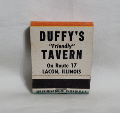 Vintage Duffy's Tavern Bar Matchbook Lacon Illinois Advertising Matches Full