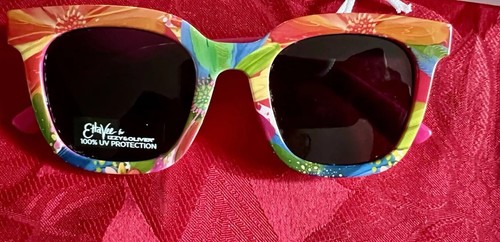 Neu mit Etikett Etta Vee Izzy & Oliver Sonnenbrille mehrfarbig Blumenmuster neu Jessica Raulet UV - Bild 1 von 3