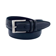 Mens Florsheim 32mm Pebble Grain Leather Belt - Navy, Size 38 [2-1136]