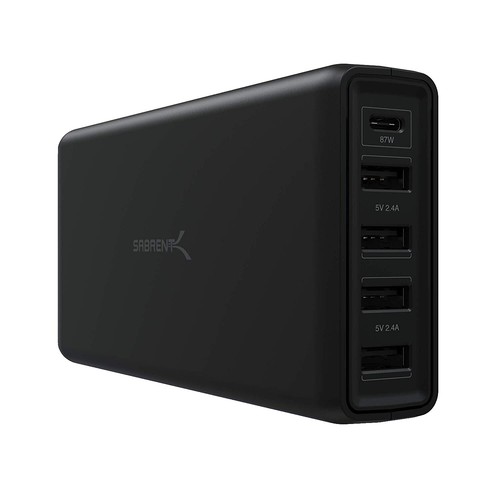 Satechi Cargador de pared GaN de 3 puertos USB C de 108 W - para M2/M1 MacBook Pro/Air, M2/M1 iPad Pro/Air, iPhone 15 Pro Max/15 Pro/15/15 Plus