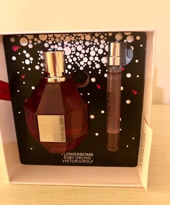 Flowerbomb - Victor&Rolf  - Ruby Orchid 3.4 oz + 10 ml EDP Spray,New Women's SET