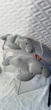 2 Ty Beanie Babies Manny The Manatee, Style 4081, P.V.C Pellets