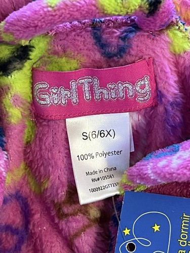 Girl Thing Pajama Plush Robe Hooded Bathrobe Pool Beach Cover Up Bath Robe Frogs - Picture 3 of 7