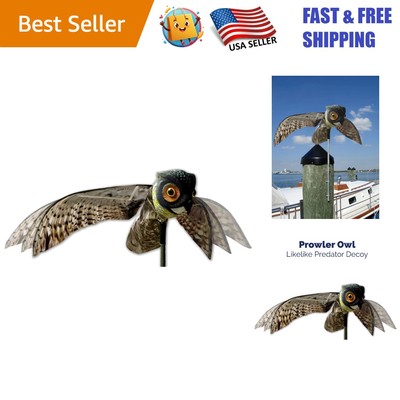 Prer Lifelike Bird Decoy with Moving Wings & Glassy Eyes - Repel Pigeons & More