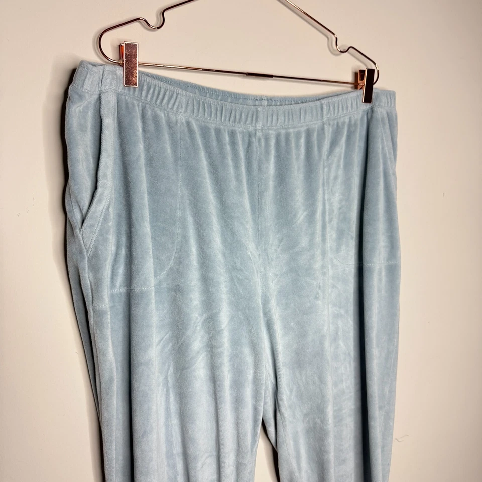 Aerie Womens Obsessed Velour Jogger XXL Light Blue Loungewear Cabincore Cozy - Image 3 of 4
