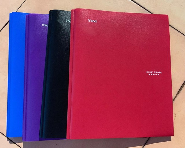 Mead Five Star Plastic 2 Pocket/ 3 Prong Folder Assorted Colors Lot Of