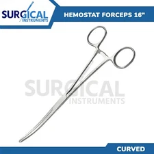 16" Curved Hemostat Forceps Locking Clamps - Stainless Steel German Grade