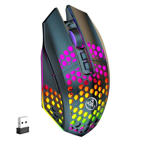 Gaming Maus Kabellos Weiß Wireless Leise RGB Mouse PC Laptop Funk USB-Dongel - Bild 13 von 22