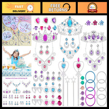56 Pack Princess Jewelry Set for Girls - Dress Up Accessories, Crown, Wand, Neck