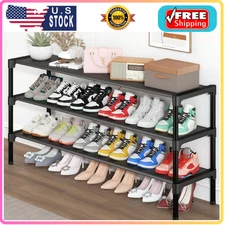 Long Shoe Rack - 3 Tier Shoe Organizer for Closet, Entryway, Garage - Stackable