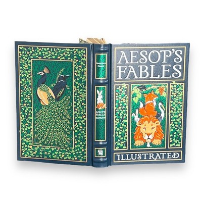 New AESOP'S FABLES by Aesop Deluxe Leather Bound Illustrated Gilded Edition