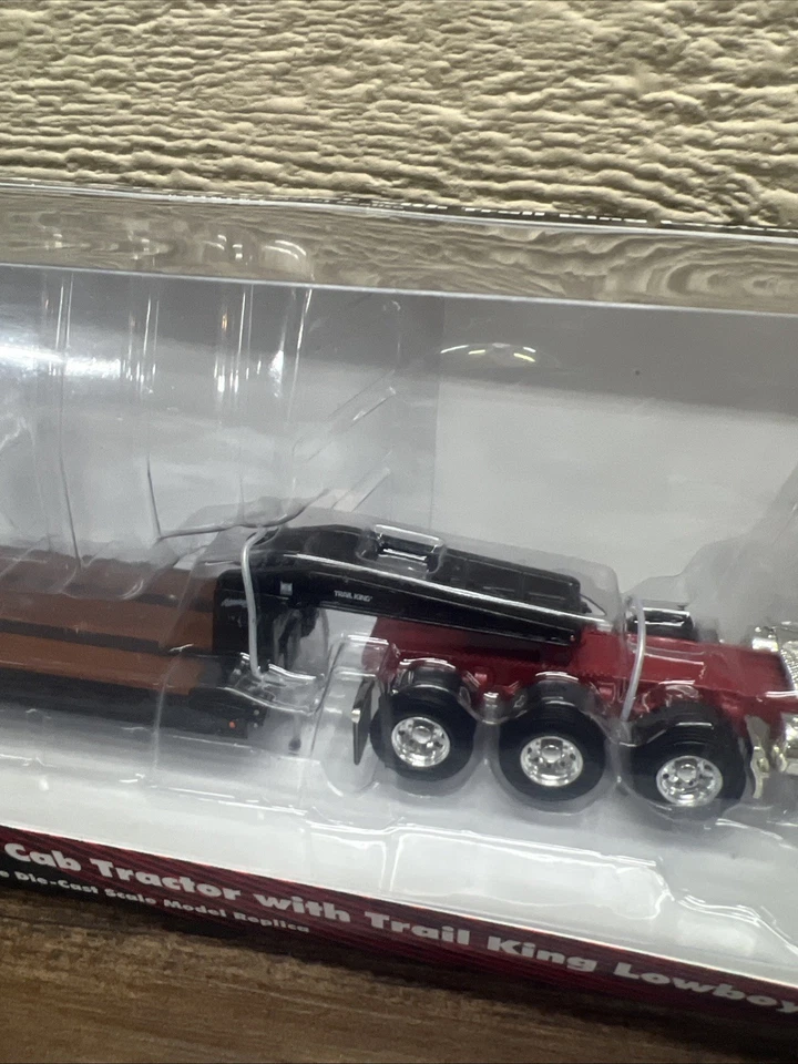 1:50 Norscot Black Peterbilt Tri-Axle with Lowboy Flatbed Equipment Trailer New - Image 4 of 4