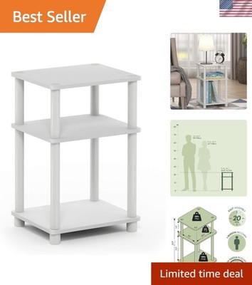 Sustainable 3-Tier End Table - Eco-Friendly Design with Rounded Safety Corners