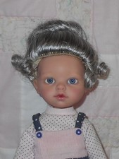 Playhouse GIBSON Doll Wig SIZE 8/9 SALT  PEPPER Hair Pulled Up in Bun NWT