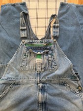 Liberty Overalls Men's Carpenter Bib Size 42x32 Blue Denim Jean Work Farmer