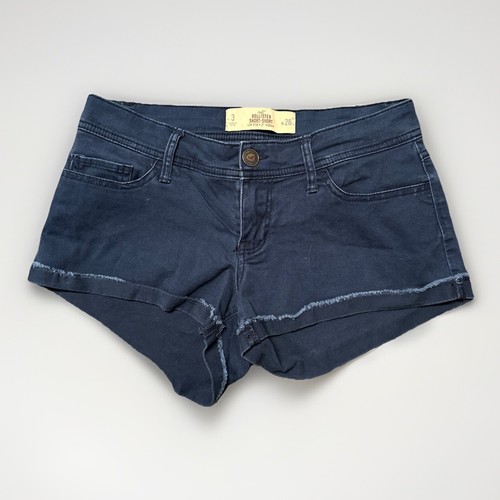 Hollister Damengröße 3 blaue Chino-Shorts niedriger Bund 28 x 2