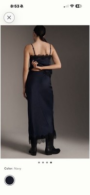 Aligne Ari  Lace Trim Satin Slip Maxi Skirt