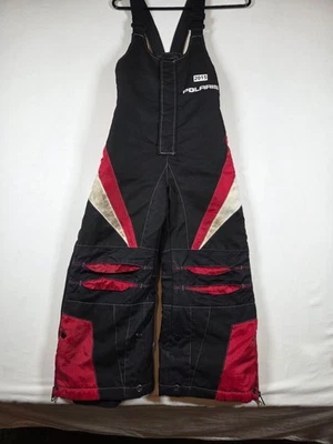 Polaris Youth Snowmobile Bibs Size S 6/8 Black Red Winter Sled Pants Insulated - Image 1 of 4