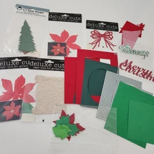 NEW Lot Deluxe Cuts Laser Cuts Die Cuts CHRISTMAS HOLIDAY Tree Holly Poinsettia