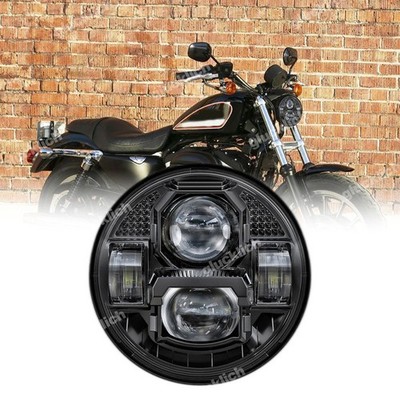 5-3/4'' LED Scheinwerfereinsatz Schwarz Für Harley Davidson mit E-Zeichen