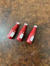 Lot of 3 Coca-Cola Bottle Shaped Pins 2000 Red Plastic Promo Collectibles