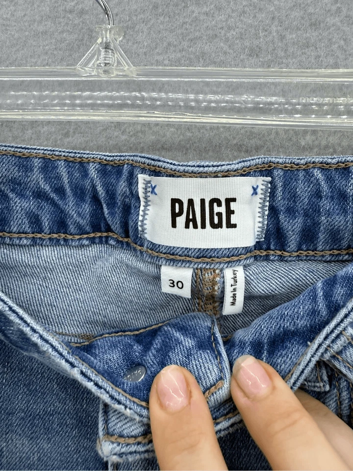 Pantalones cortos de mezclilla largos con dobladillo crudo PAIGE Sammy talla 30 Foto 4 de 4