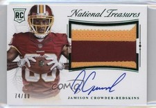 2015 Panini National Treasures Green Numbers 74/80 Jamison Crowder Auto 1e5