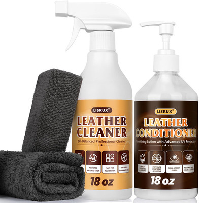 Lisrux Leather Cleaner And Conditioner Kit-218Oz Leather Cleaner For Car Seats