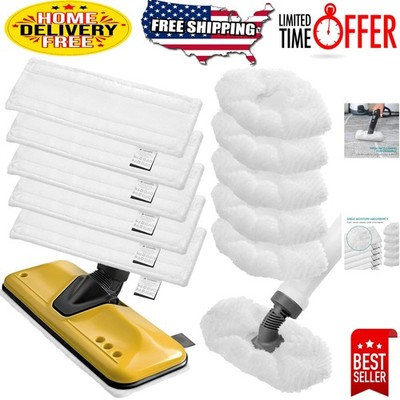 10-Pack Microfibre Mop Pads for Kärcher Steam Cleaners - Easy Detach Design