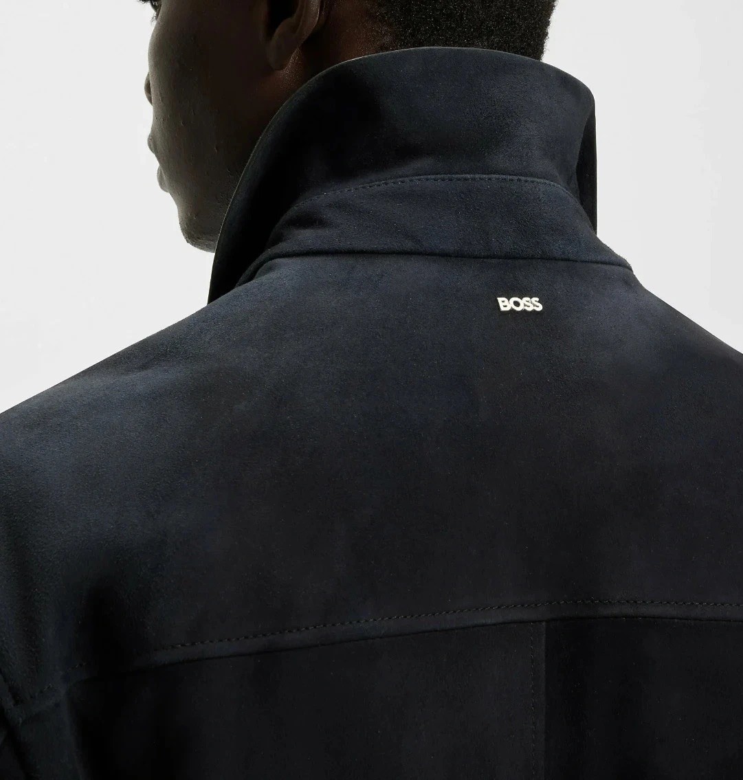 Hugo Boss MARKUEDO Leather Jacket 50569518 Dark Blue Sz.50/L image 6