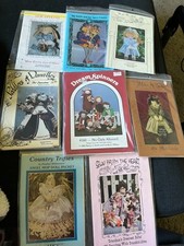 Lot of 8 Assorted Doll patterns Cloth, Mop, Doorstop Hip Hattie Lucy Seamstress