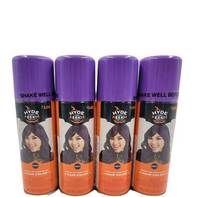 Hyde and EEK! Boutique Spray on Temporary Purple Hair Color Lot Of 4