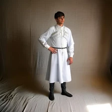 New Cossack Officer Reproduction Russian WW1 1914 Uniform White Cossack Men Coat