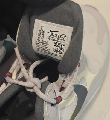 Nike Air Max 270 React Gradient Low Top Sneakers White/Gray/Red/Gold CD6615-100