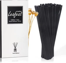 100PCS Reed Diffuser,7 Inch Aromatherapy Diffuser Black Fiber Sticks-Black Reed