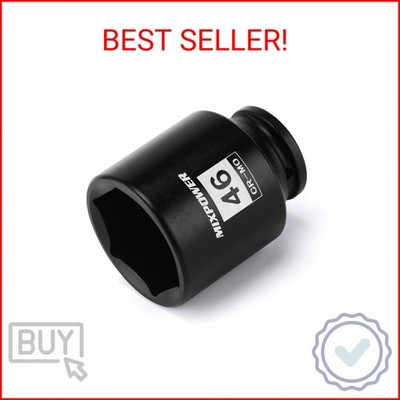MIXPOWER 1/2'' Drive Deep Impact Socket, CR-MO, 46 mm, Metric, 6 Point, Axle Nut 