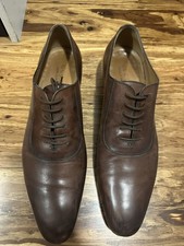 Gucci Men’s Brown Leather Whole-Cut Oxford Dress Shoes — Size 10.5