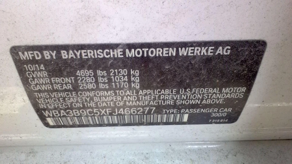 Motor de soprador HVAC usado serve: 2015 BMW 335I grau A - Imagem 4 de 4